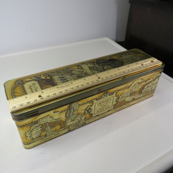 Dewar's White Label Stamped Metal Scotch Whiskey Tin Decorative Collector RUST - Picture 15 of 15